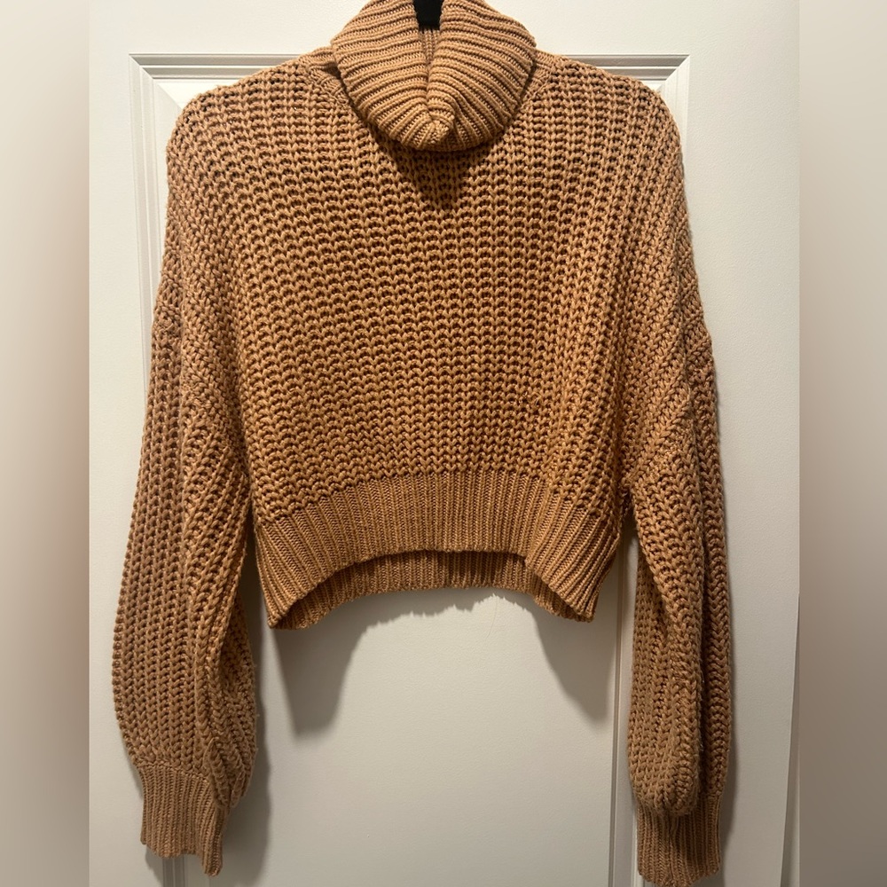 Brown cropped sweater great for fall!